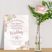 Casamento Chic Floral Rustic Dusty Rosa Watercolor