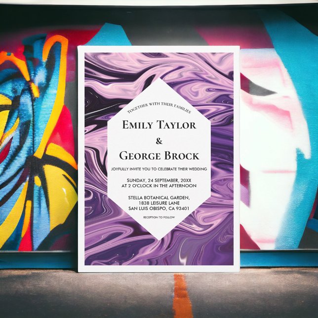 Convite Casamento Chic Geométrico Mínimo Elegante Galaxy (Criador carregado)