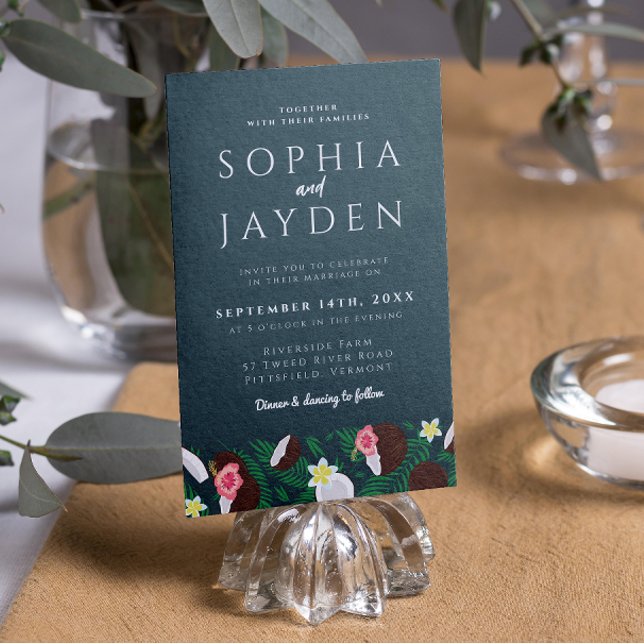 Convite Casamento Chic Mínimo Moderno Emerald Green (Criador carregado)