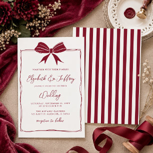 Convite Casamento Chic Moderno com Coquette de Arco desenh