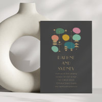 Casamento Chic Moderno de Meio século Negro Atômic