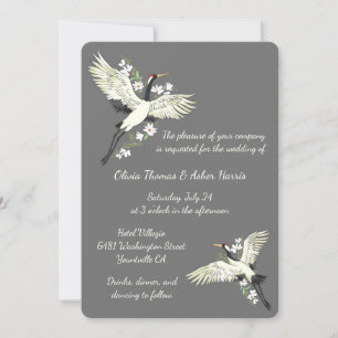 Convite Casamento Chic Oriental Crane
