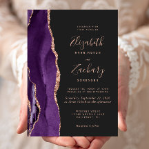 Casamento Chic Rosa Ágata Dourado Roxo Escuro