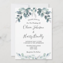 Casamento Chic Watercolor Eucalyptus Bloom