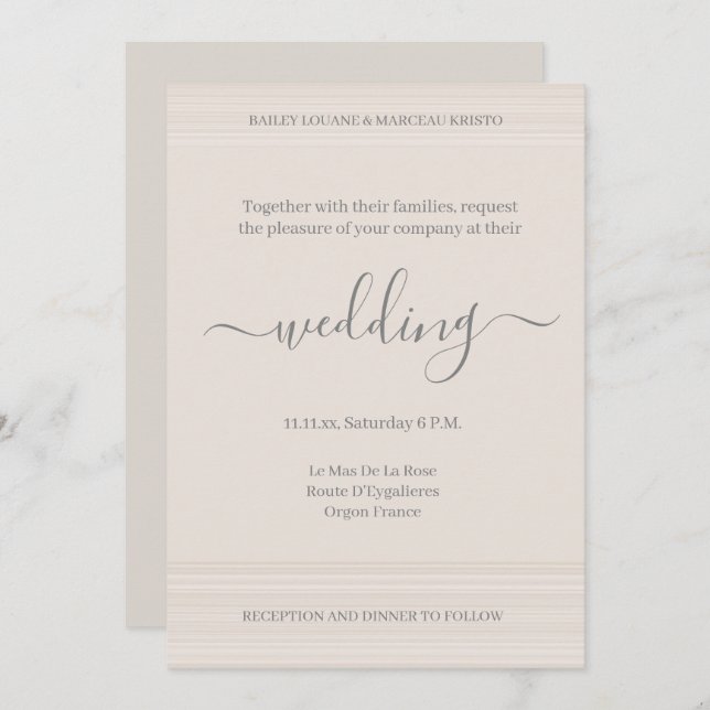 Convite Casamento Chico de Madeira Branca de Marfim (Frente/Verso)