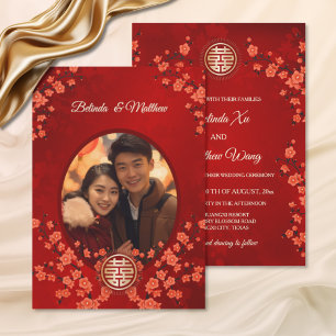 Convite Casamento Chinês com Cerejeira