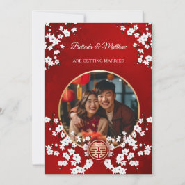 Convite Casamento Chinês com Cerejeira