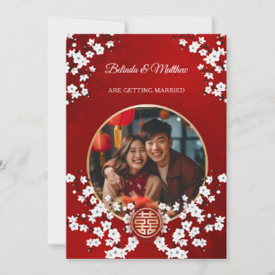 Convite Casamento Chinês com Cerejeira
