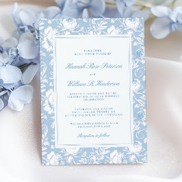 Convite Casamento Chinoiserie Algo Azul