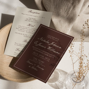 Convite Casamento Chique Chocolate Marrom Antigo Dinheiro