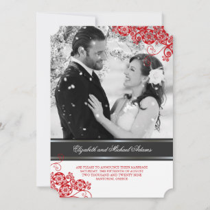 Convite Casamento chique da foto do vintage floral de