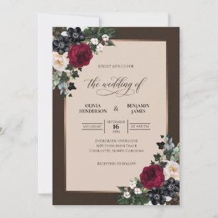 Convite Casamento Chocolate Crimson Berry