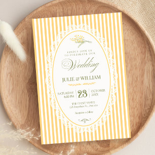 Convite Casamento choquette vintage amarelo