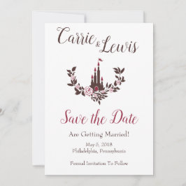 Convite Casamento Cinderella Fairytale Castle Floral Garla