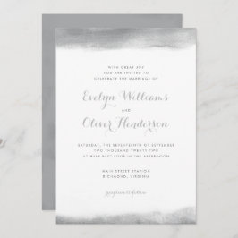 Convite Casamento cinzento do mergulho da aguarela do fumo