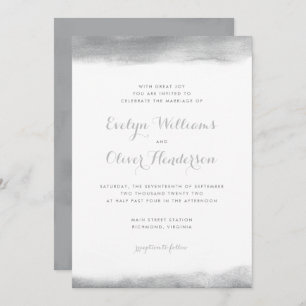 Convite Casamento cinzento do mergulho da aguarela do fumo