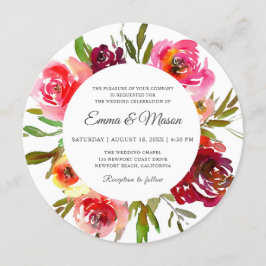 Convite Casamento Circular Romance Radiante