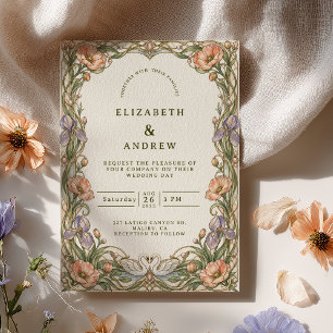 Convite Casamento Cisne Art Nouveau