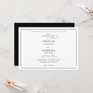 Convite Casamento Classi Elegance Preto e Branco