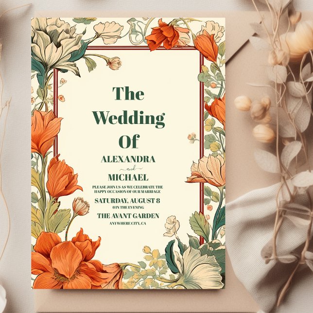 Convite Casamento Clássico Art Nouveau (Criador carregado)