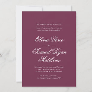 Convite Casamento Clássico da Caligrafia Elegante