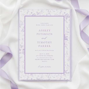 Convite Casamento Clássico da Lavanda Francesa Vitoriana T