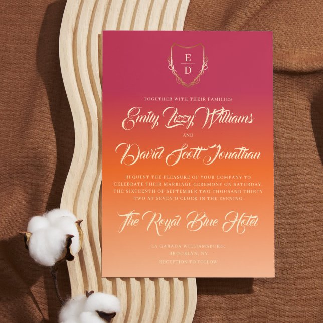 Convite Casamento Clássico de Caligrafia Vibrante (Criador carregado)