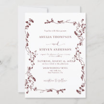 Casamento Clássico de Folha Floral Elegante