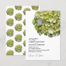 Convite Casamento Clássico de Hydrangea Verde