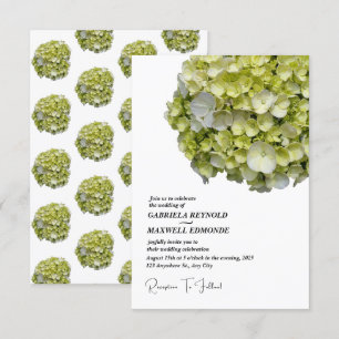 Convite Casamento Clássico de Hydrangea Verde