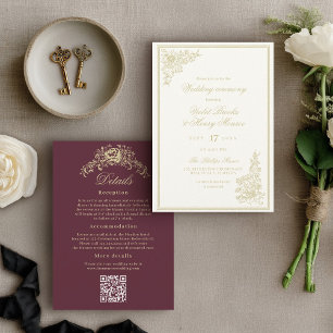 Convite Casamento Clássico de Jardim com Todos os Detalhes