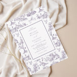 Convite Casamento Clássico de Lilac Vintage<br><div class="desc">Elevem a sua papelaria de casamento com este convite de casamento inspirado em eterno. Apresentando uma lavanda clássica e um design branco adornado com elegantes ilustrações do interior, este convite expele sofisticação e charme. Perfeito para casais que buscam uma estética tradicional, mas única, esta design é ideal para um casamento...</div>