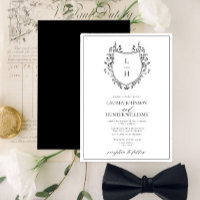 Casamento Clássico de Monograma de Flor Selvagem N