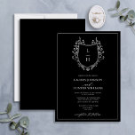 Convite Casamento Clássico de Monograma de Flor Selvagem N<br><div class="desc">Você está procurando uma reviravolta moderna em um convite clássico de casamento? Então não olhe mais que o nosso Clássico Monograma de Flor Negra Negra Convocação de Casamento de Crest! Este belo convite é desenhado com uma crista desenhada à mão embelezada com flores silvestres e borboletas. Ele apresenta suas iniciais...</div>