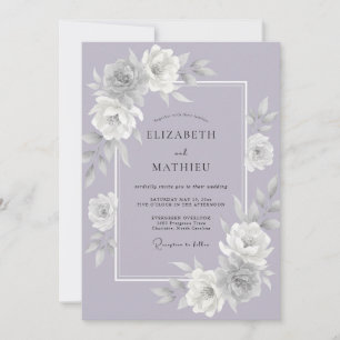 Convite Casamento Clássico de Natureza Lavanda