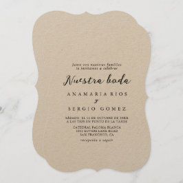 Convite Casamento Clássico de Nuestra Boda