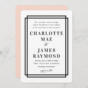 Convite Casamento Clássico de Quadro Simples