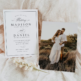 Convite Casamento Clássico de Script Moderno Elegante