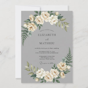 Convite Casamento Clássico Distinto Cinza
