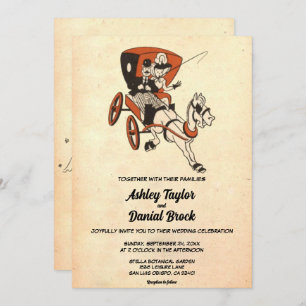 Convite Casamento Clássico do Casal Retro Elegante Vintage