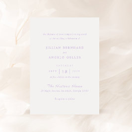 Convite Casamento Clássico do eterno Lilac