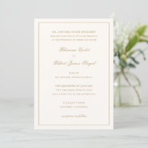 Casamento Clássico e Atemporal com Borda Dourada e