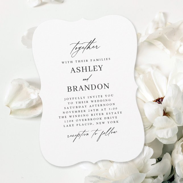 Convite Casamento Clássico Elegante Clássico Moderno Ental (Criador carregado)