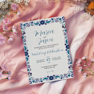Convite Casamento Clássico Elegante Elegante Branco Marinh