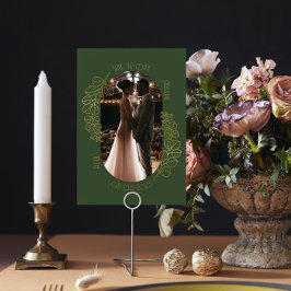 Convite Casamento Clássico Elegante Moss Verde Salve a Dat