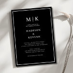 Convite Casamento Clássico Elegante Preto e Branco<br><div class="desc">Convite para casamento preto e branco Estes elegantes e modernos guardanapos de casamento ou chás de panela apresentam um simples design de texto preto e branco que exumenta o estilo minimalista. Adicione suas iniciais ou monograma para torná-las completamente suas.</div>
