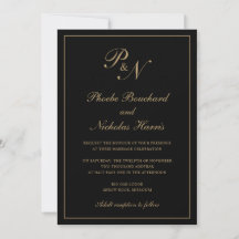 Casamento Clássico Elegante Preto e Dourado
