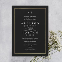 Casamento Clássico Elegante Preto e Dourado
