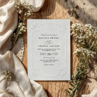 Convite Casamento Clássico Elegante Rebuscado Vintage