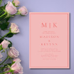 Convite Casamento Clássico Elegante Rosa<br><div class="desc">Convite de casamento cor-de-rosa Estes elegantes e modernos guardanapos de casamento ou chás de panela apresentam um simples design de texto Terracotta que exumenta o estilo minimalista. Adicione suas iniciais ou monograma para torná-las completamente suas.</div>
